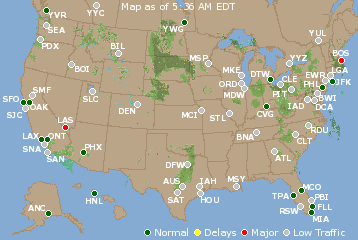National Airport Delays Map