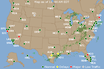 National Airport Delays Map