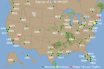 National Airport Delays Map
