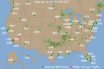National Airport Delays Map