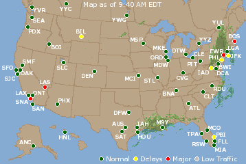 National Airport Delays Map