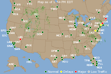 National Airport Delays Map