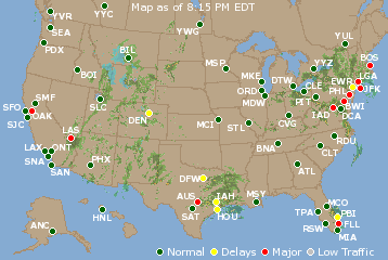 National Airport Delays Map