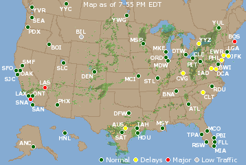 National Airport Delays Map