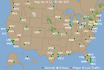National Airport Delays Map