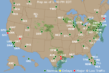 National Airport Delays Map