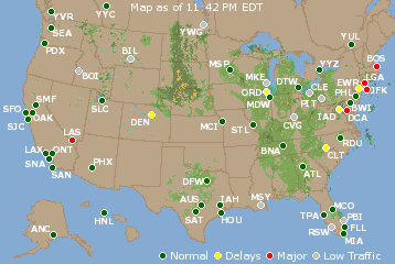 National Airport Delays Map