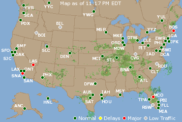 National Airport Delays Map