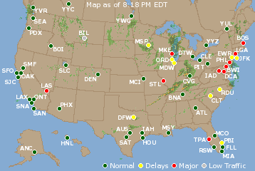 National Airport Delays Map