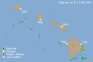 Hawaii U.S. Airport Delays Map
