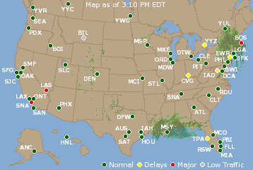 National Airport Delays Map
