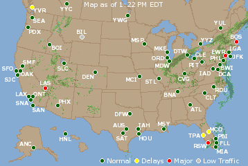 National Airport Delays Map