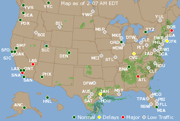 National Airport Delays Map