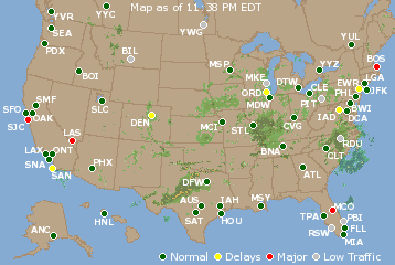 National Airport Delays Map