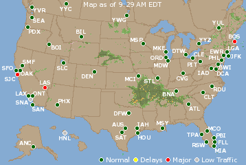 National Airport Delays Map