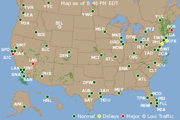 National Airport Delays Map
