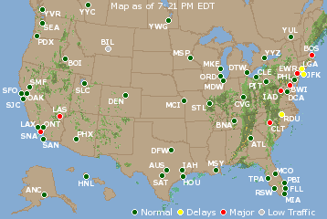 National Airport Delays Map