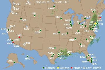 National Airport Delays Map