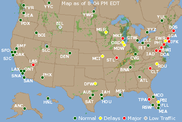 National Airport Delays Map
