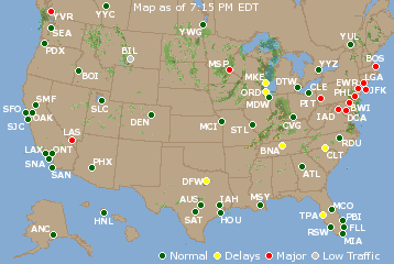 National Airport Delays Map