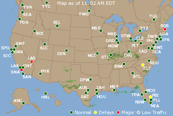 National Airport Delays Map