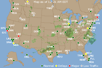 National Airport Delays Map