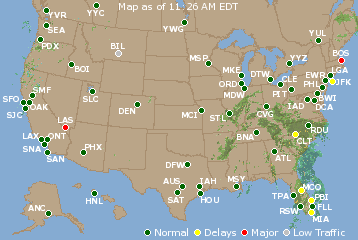 National Airport Delays Map