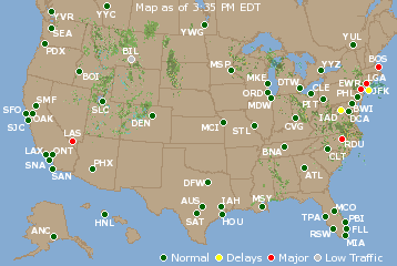 National Airport Delays Map