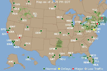 National Airport Delays Map