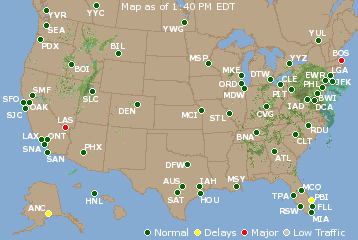 National Airport Delays Map