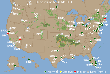 National Airport Delays Map