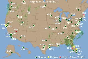 National Airport Delays Map