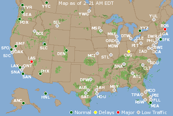 National Airport Delays Map