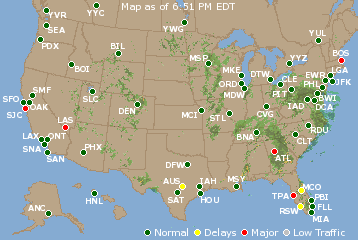 National Airport Delays Map