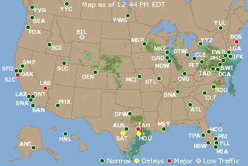 National Airport Delays Map