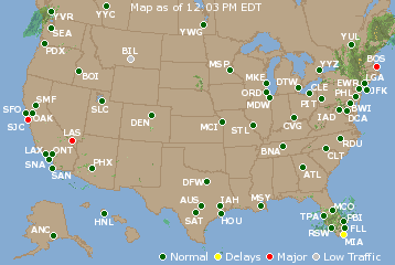 National Airport Delays Map