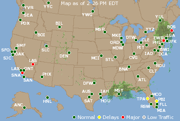 National Airport Delays Map
