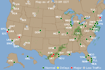 National Airport Delays Map