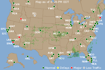 National Airport Delays Map