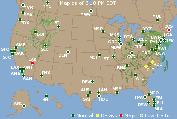 National Airport Delays Map