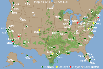 National Airport Delays Map