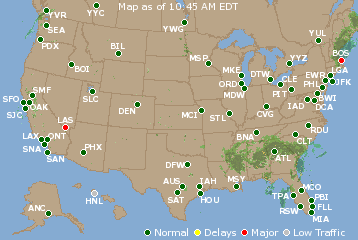 National Airport Delays Map
