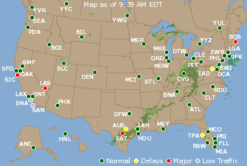 National Airport Delays Map