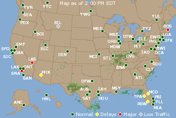 National Airport Delays Map