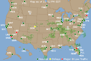 National Airport Delays Map