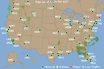 National Airport Delays Map
