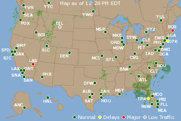 National Airport Delays Map