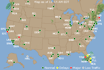 National Airport Delays Map