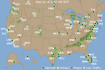 National Airport Delays Map
