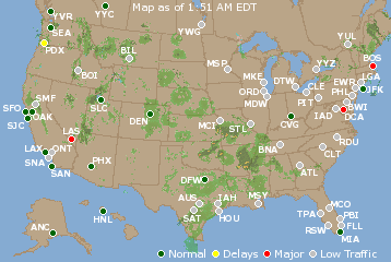 National Airport Delays Map